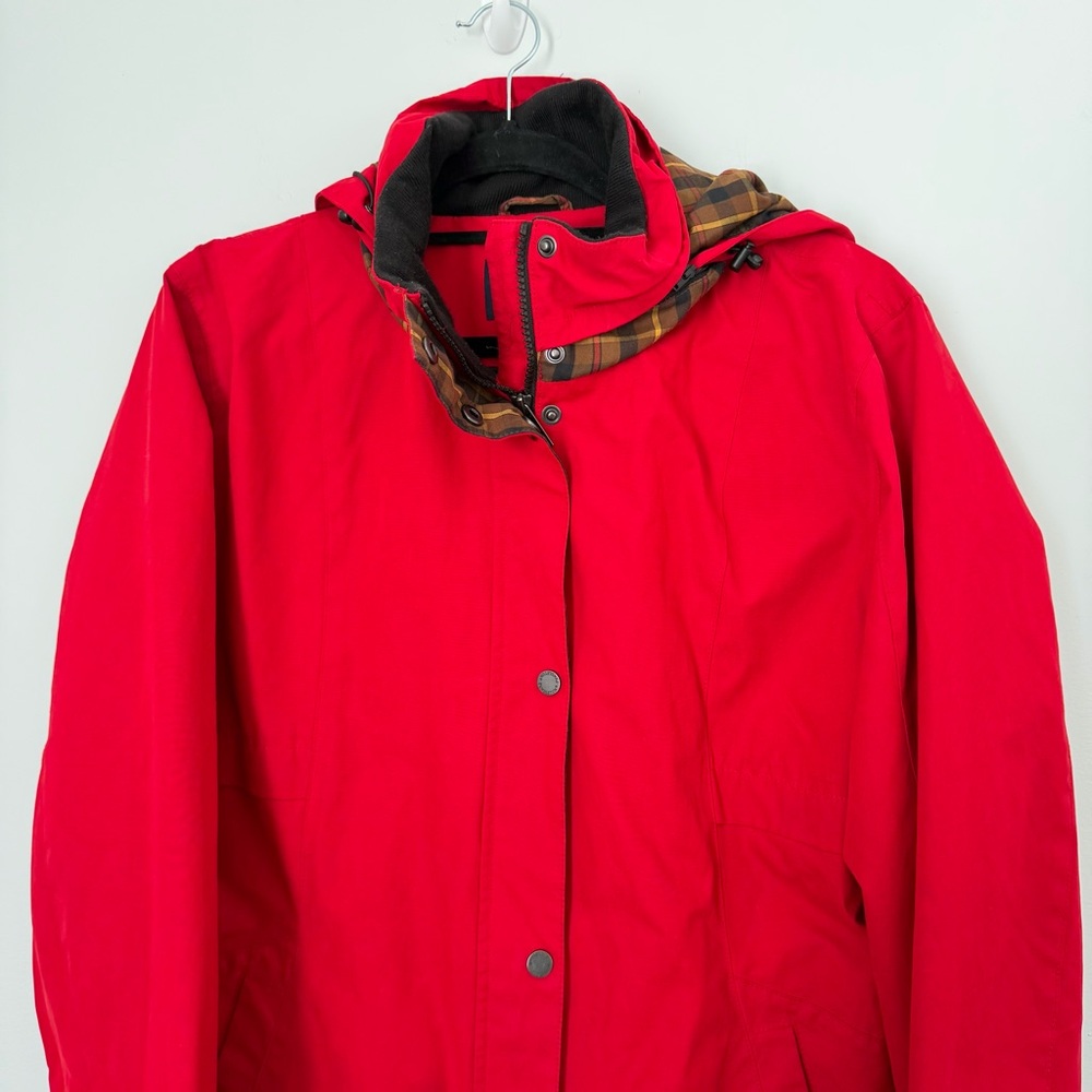 Pendleton Red Hooded Rain Jacket Plaid Lined - image 2